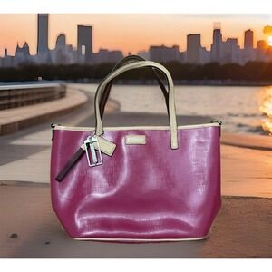 Coach Park Metro Tote Womens Patent Leather Luxury Pink Sophistication F25028